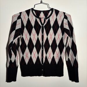 Cashmere Argyle Cardigan